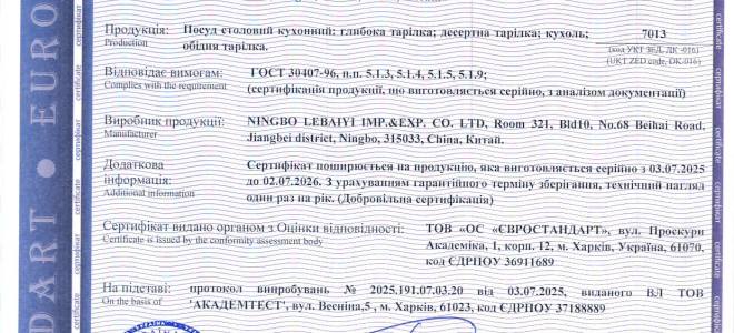 Сертифікація для столового кухонного посуду: реальний кейс