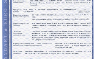 Сертифікат відповідності на питну воду «АКВАМЕН» – успішний кейс ТОВ «Серт-консалт груп»